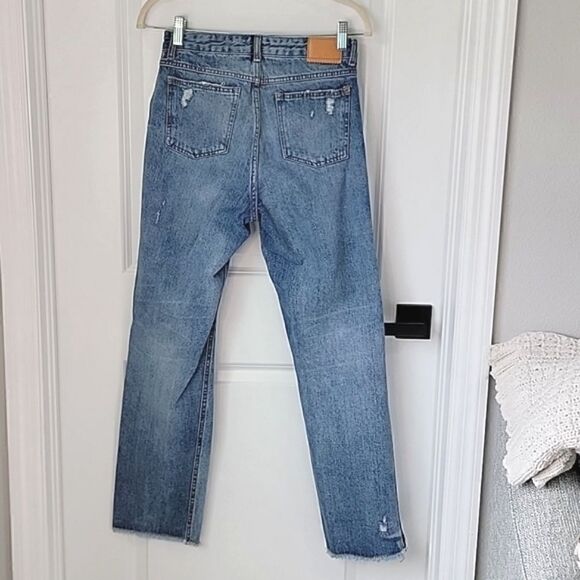 Anthropologie Avec Les Filles Straight Leg Distressed High Rise Jeans - Size 26 - Picture 2 of 14